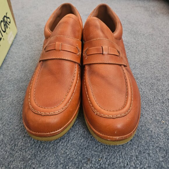 1970s 80s Vintage Leather Deadstock Street Car Rust Dolphin Slip On Size 11WW - Picture 3 of 8